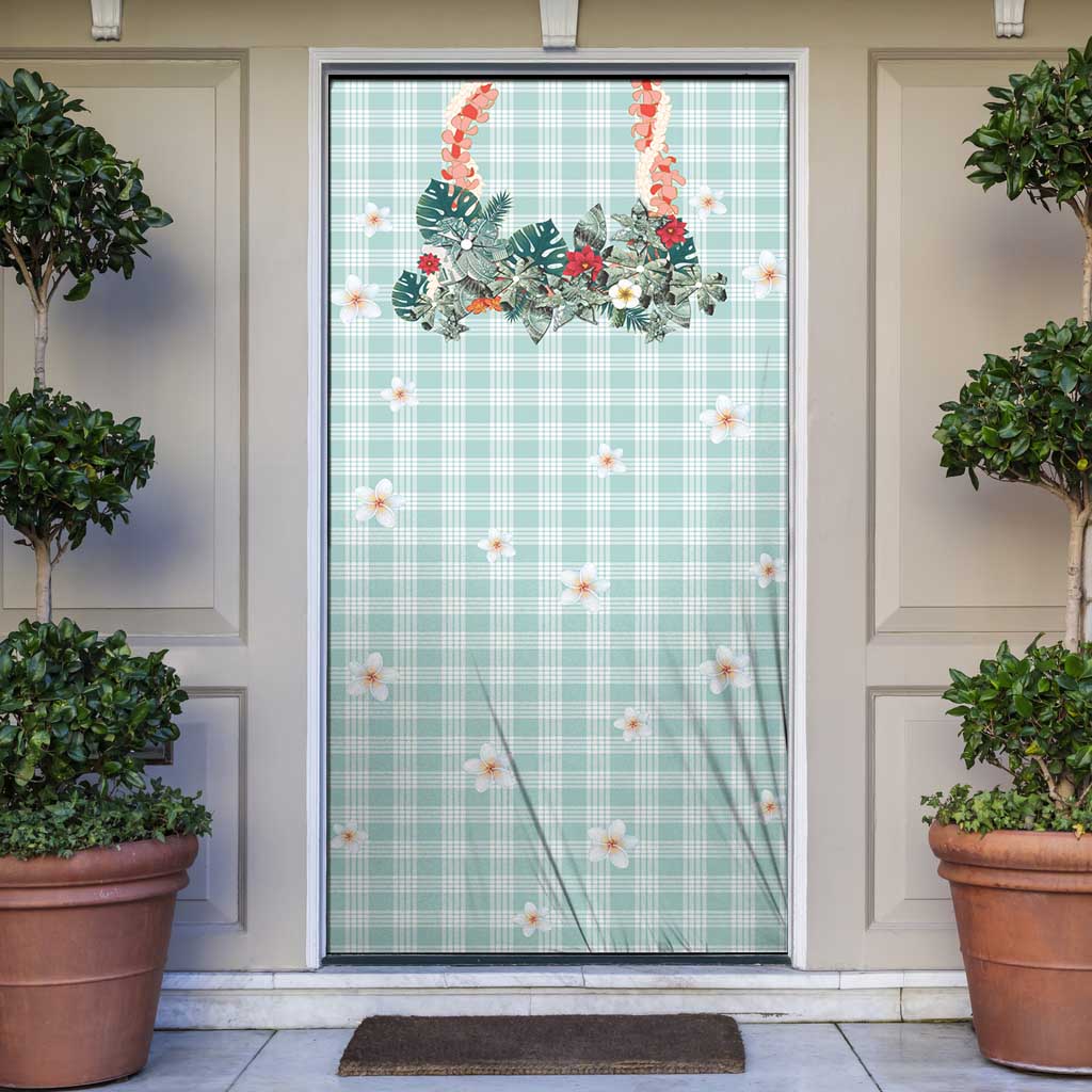 Turquoise Hawaiian Palaka Door Cover Kukui Nut Money Lei - Polynesian Pride
