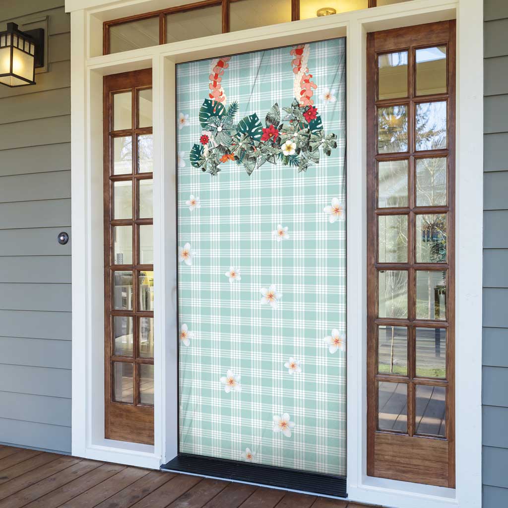 Turquoise Hawaiian Palaka Door Cover Kukui Nut Money Lei - Polynesian Pride