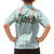 Turquoise Hawaiian Palaka Family Matching Off Shoulder Maxi Dress and Hawaiian Shirt Kukui Nut Money Lei - Polynesian Pride