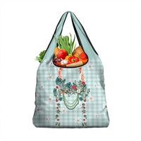 Turquoise Hawaiian Palaka Grocery Bag Kukui Nut Money Lei - Polynesian Pride