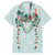 Turquoise Hawaiian Palaka Hawaiian Shirt Kukui Nut Money Lei - Polynesian Pride