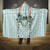 Turquoise Hawaiian Palaka Hooded Blanket Kukui Nut Money Lei - Polynesian Pride