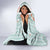 Turquoise Hawaiian Palaka Hooded Blanket Kukui Nut Money Lei - Polynesian Pride