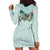 Turquoise Hawaiian Palaka Hoodie Dress Kukui Nut Money Lei - Polynesian Pride