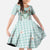 Turquoise Hawaiian Palaka Kid Short Sleeve Dress Kukui Nut Money Lei - Polynesian Pride