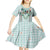 Turquoise Hawaiian Palaka Kid Short Sleeve Dress Kukui Nut Money Lei - Polynesian Pride