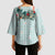 Turquoise Hawaiian Palaka Kimono Sleeve Blouse Kukui Nut Money Lei - Polynesian Pride