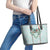 Turquoise Hawaiian Palaka Leather Tote Bag Kukui Nut Money Lei - Polynesian Pride