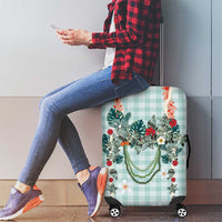 Turquoise Hawaiian Palaka Luggage Cover Kukui Nut Money Lei - Polynesian Pride