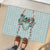Turquoise Hawaiian Palaka Rubber Doormat Kukui Nut Money Lei - Polynesian Pride