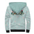 Turquoise Hawaiian Palaka Sherpa Hoodie Kukui Nut Money Lei - Polynesian Pride