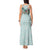 Turquoise Hawaiian Palaka Tank Maxi Dress Kukui Nut Money Lei - Polynesian Pride