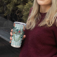 Turquoise Hawaiian Palaka Tumbler Cup Kukui Nut Money Lei - Polynesian Pride