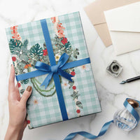 Turquoise Hawaiian Palaka Wrapping Paper Kukui Nut Money Lei - Polynesian Pride