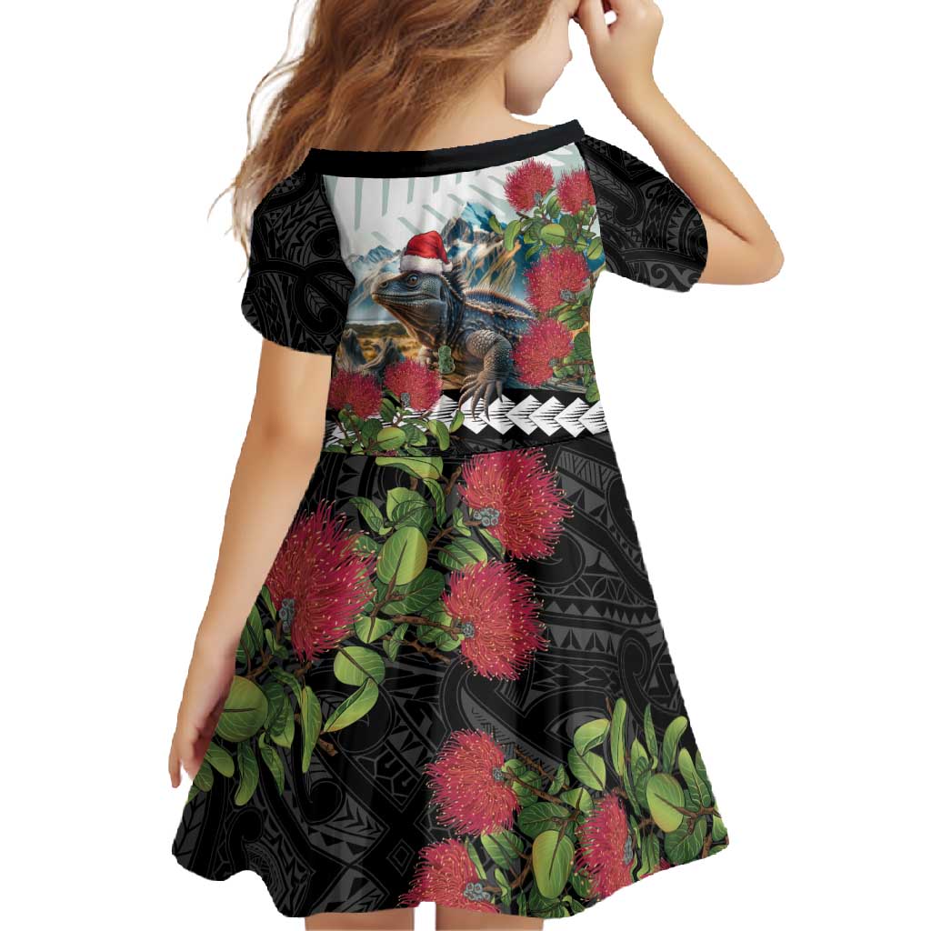 Meri Kirihimete Tuatara Family Matching Tank Maxi Dress and Hawaiian Shirt New Zealand Fern with Puhutukawa Flowers LT9 - Polynesian Pride