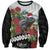 Meri Kirihimete Tuatara Sweatshirt New Zealand Fern with Puhutukawa Flowers