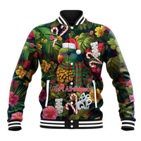 Meri Kirihimete Kakapo Santa Baseball Jacket Merry Christmas with Tropical Vibe