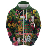 Meri Kirihimete Kakapo Santa Hoodie Merry Christmas with Tropical Vibe