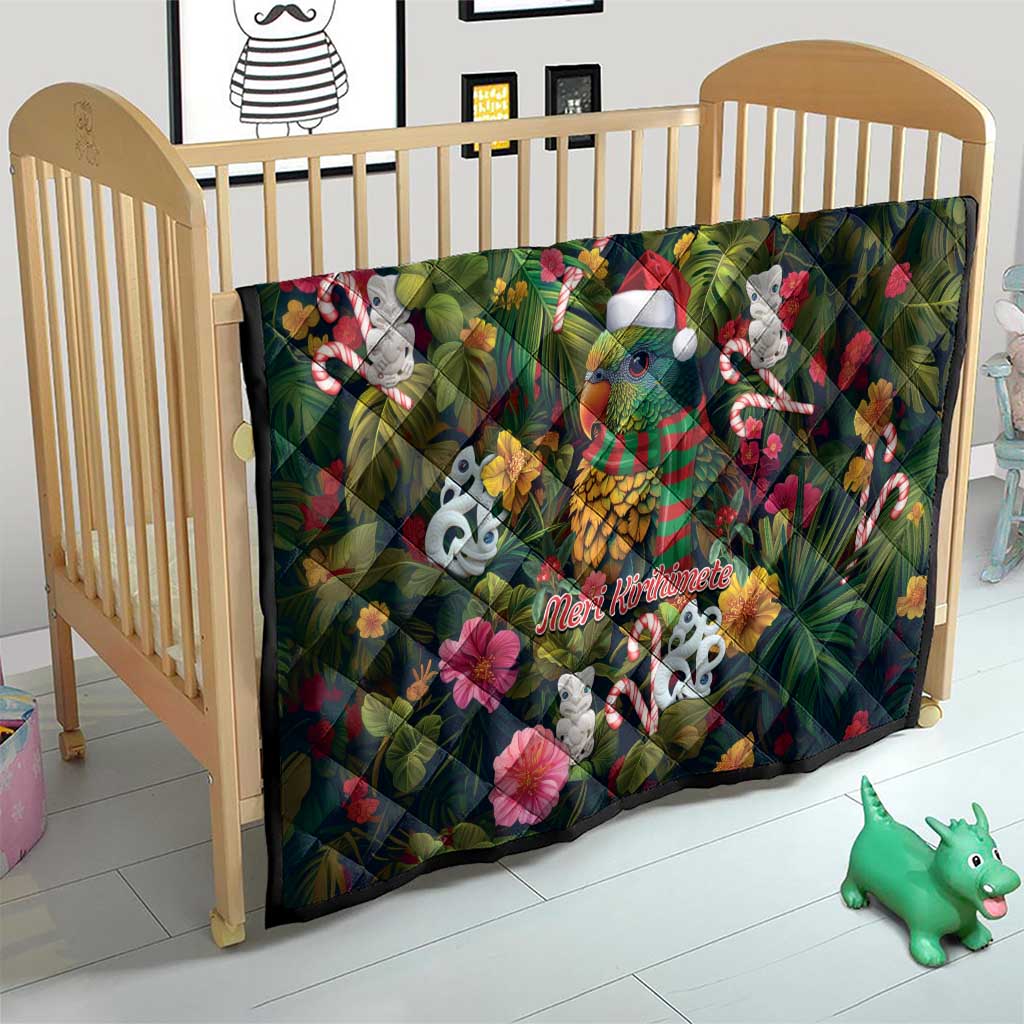 Meri Kirihimete Kakapo Santa Quilt Merry Christmas with Tropical Vibe