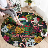Meri Kirihimete Kakapo Santa Round Carpet Merry Christmas with Tropical Vibe LT9 - Polynesian Pride