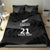 New Zealand Cricket Custom Bedding Set Potae Pango Black Fern Pattern
