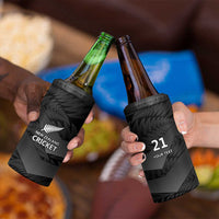 New Zealand Cricket Custom 4 in 1 Can Cooler Tumbler Potae Pango Black Fern Pattern