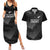 New Zealand Cricket Custom Couples Matching Summer Maxi Dress and Hawaiian Shirt Potae Pango Black Fern Pattern