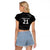New Zealand Cricket Custom Raglan Cropped T Shirt Potae Pango Black Fern Pattern