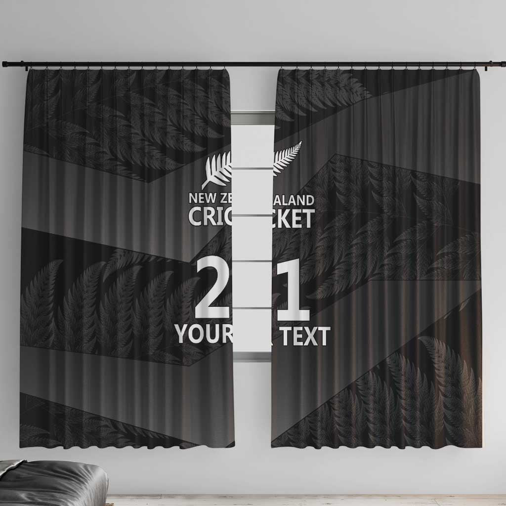 New Zealand Cricket Custom Window Curtain Potae Pango Black Fern Pattern