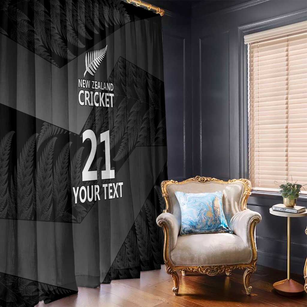 New Zealand Cricket Custom Window Curtain Potae Pango Black Fern Pattern