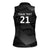 New Zealand Cricket Custom Women Sleeveless Polo Shirt Potae Pango Black Fern Pattern
