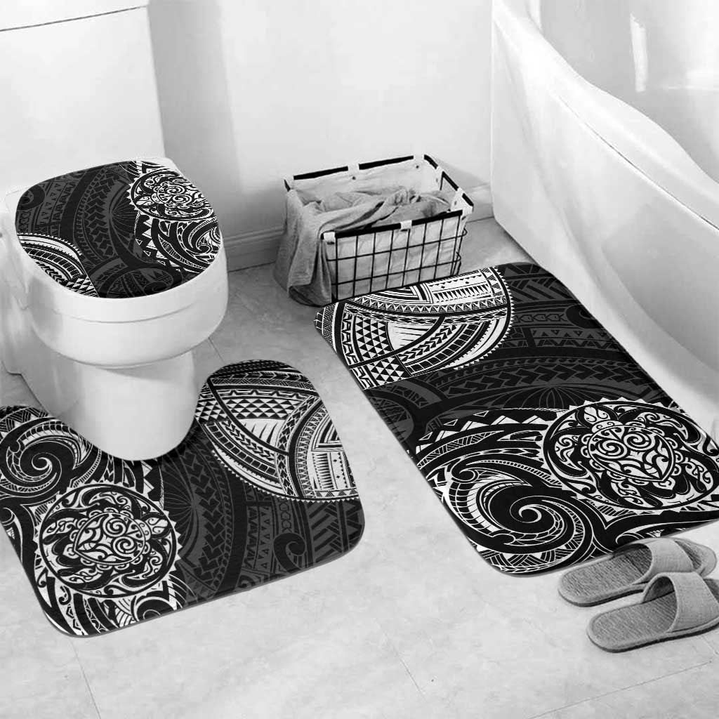 Polynesian Turtle Tribal Tattoo Bathroom Set Black Style - Polynesian Pride