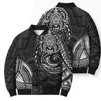 Polynesian Turtle Tribal Tattoo Bomber Puffer Jacket Black Style - Polynesian Pride