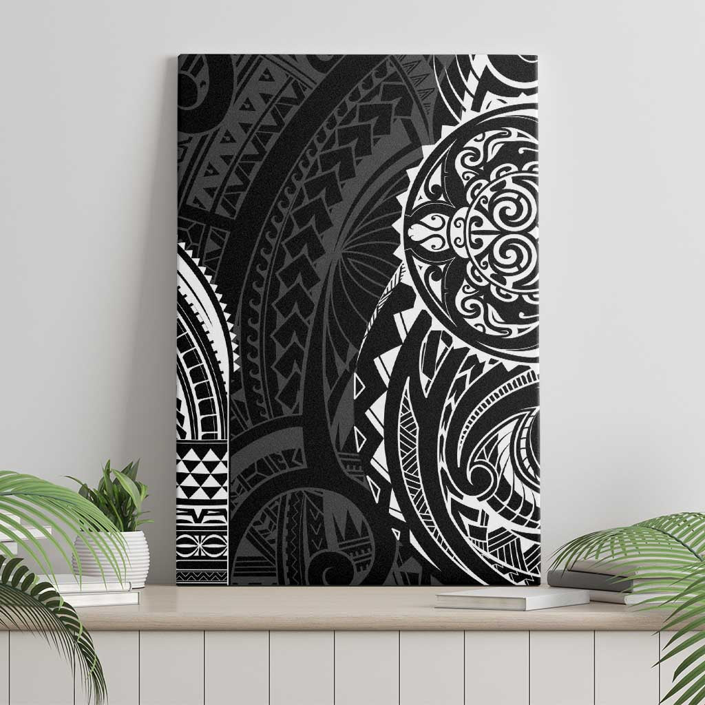 Polynesian Turtle Tribal Tattoo Canvas Wall Art Black Style