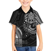 Polynesian Turtle Tribal Tattoo Family Matching Long Sleeve Bodycon Dress and Hawaiian Shirt Black Style LT9 Son's Shirt Black - Polynesian Pride