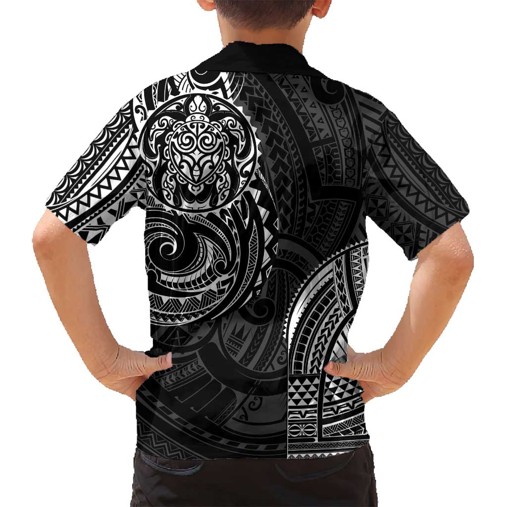 Polynesian Turtle Tribal Tattoo Family Matching Tank Maxi Dress and Hawaiian Shirt Black Style LT9 - Polynesian Pride