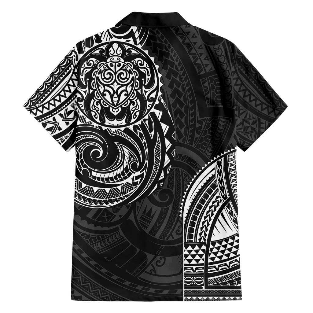 Polynesian Turtle Tribal Tattoo Family Matching Tank Maxi Dress and Hawaiian Shirt Black Style LT9 - Polynesian Pride