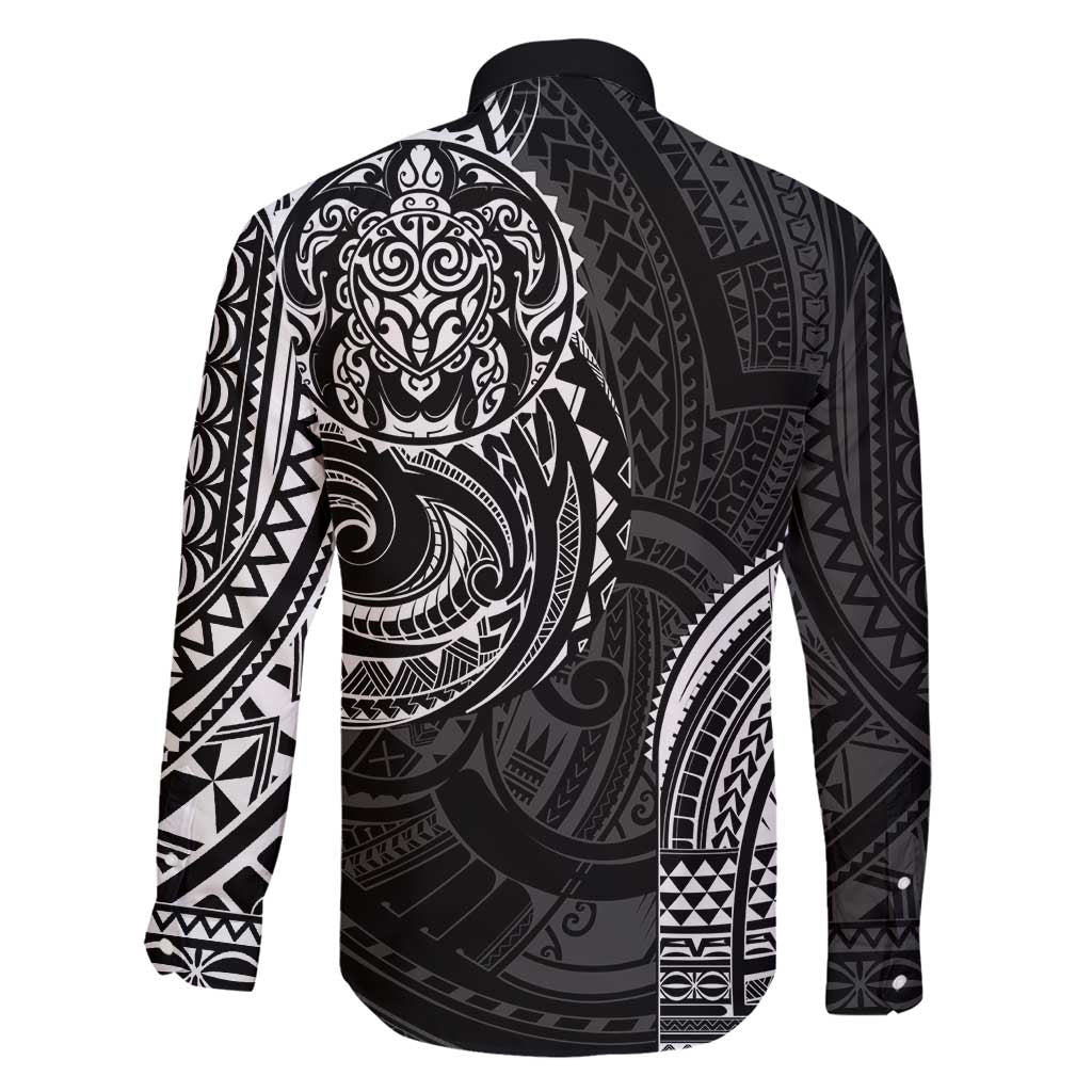 Polynesian Turtle Tribal Tattoo Family Matching Tank Maxi Dress and Hawaiian Shirt Black Style LT9 - Polynesian Pride