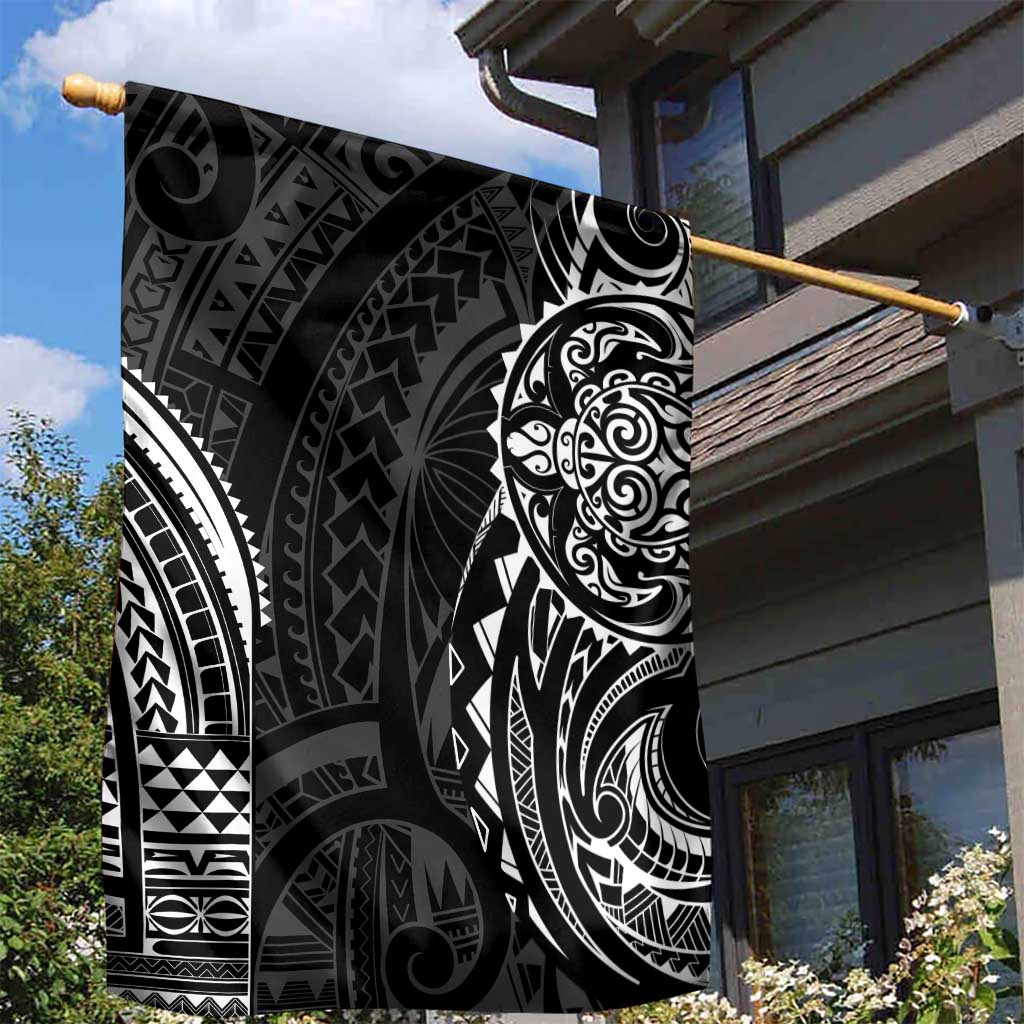 Polynesian Turtle Tribal Tattoo Garden Flag Black Style