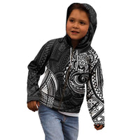 Polynesian Turtle Tribal Tattoo Kid Hoodie Black Style