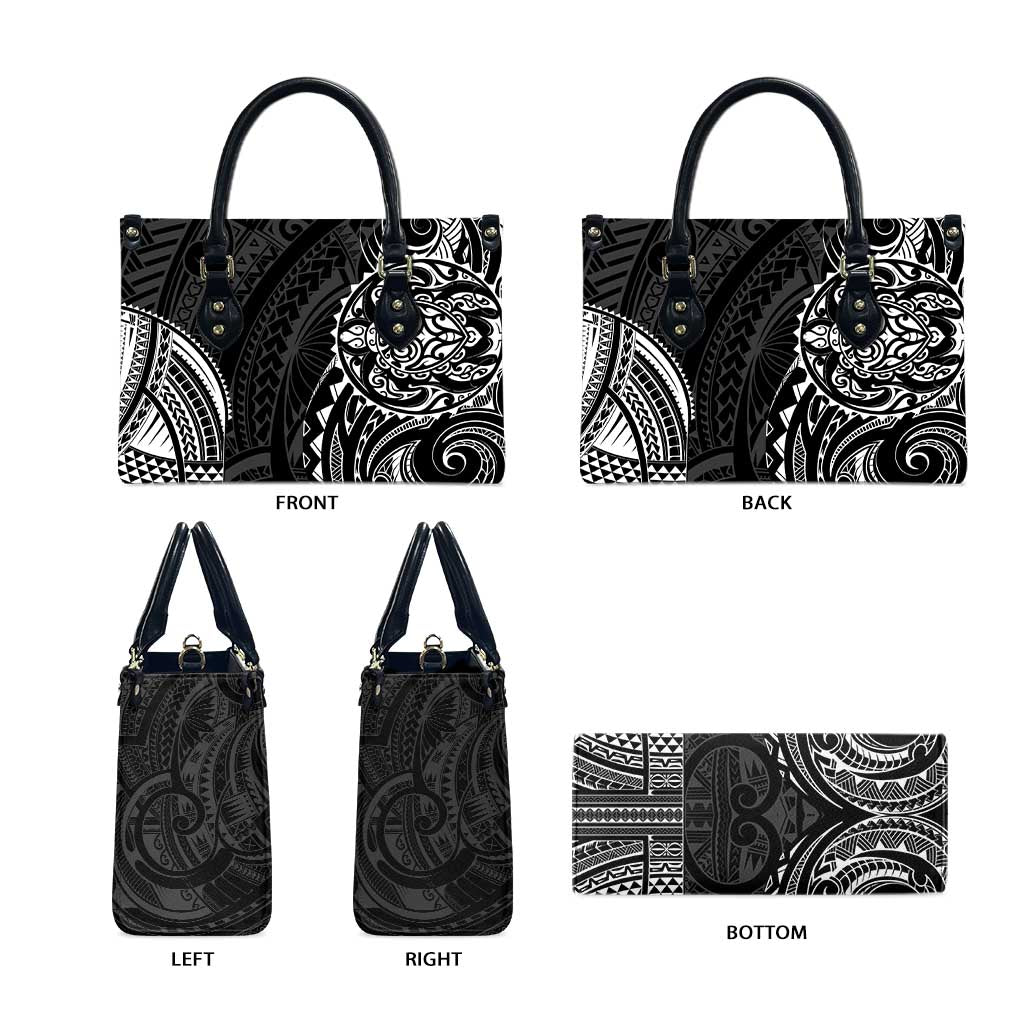 Polynesian Turtle Tribal Tattoo Leather Bag Black Style - Polynesian Pride