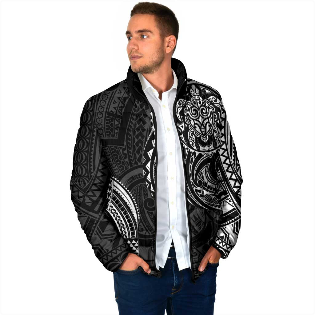 Polynesian Turtle Tribal Tattoo Padded Jacket Black Style - Polynesian Pride