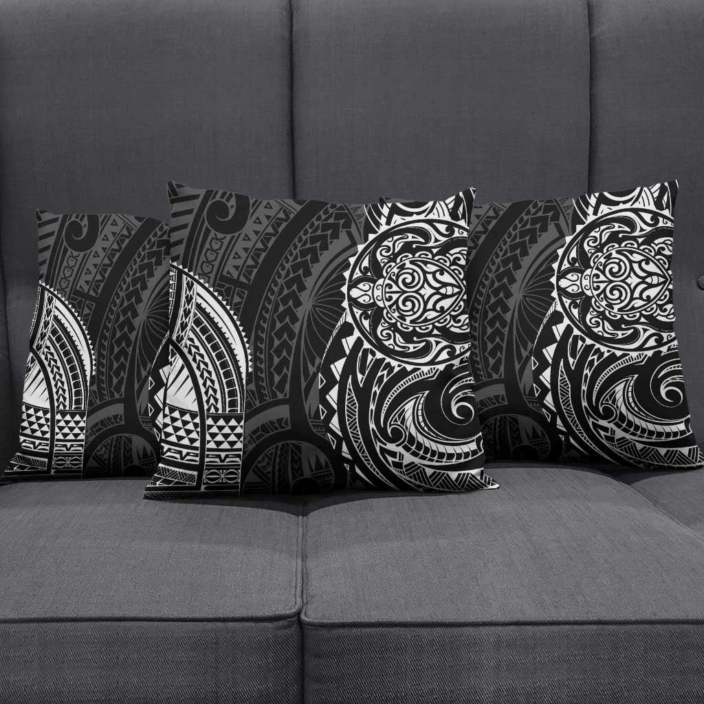 Polynesian Turtle Tribal Tattoo Pillow Cover Black Style - Polynesian Pride
