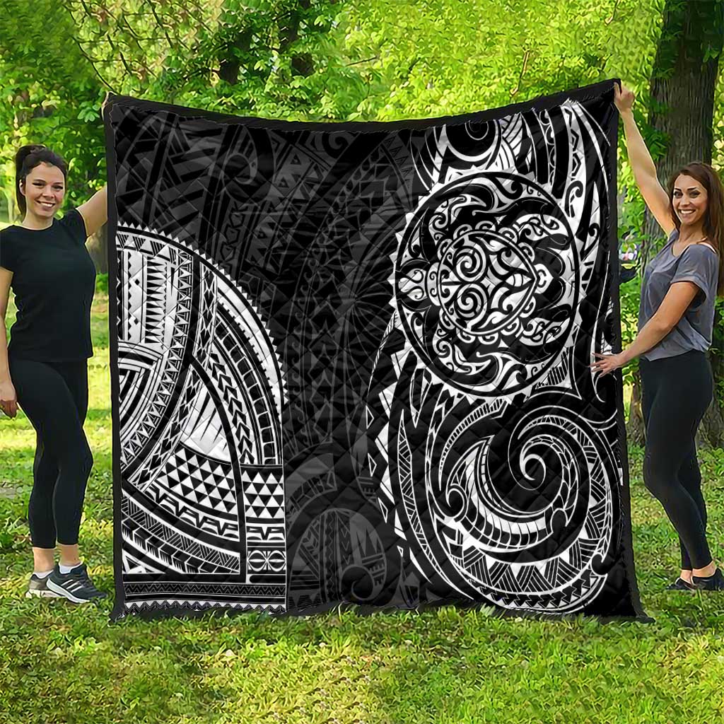 Polynesian Turtle Tribal Tattoo Quilt Black Style LT9 - Polynesian Pride