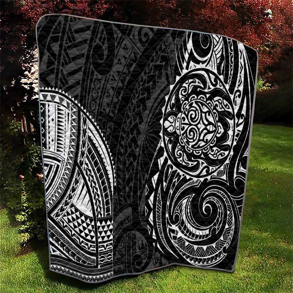 Polynesian Turtle Tribal Tattoo Quilt Black Style LT9 - Polynesian Pride