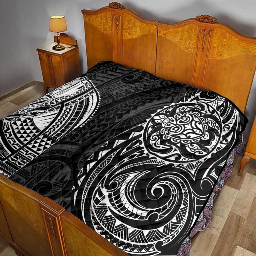 Polynesian Turtle Tribal Tattoo Quilt Black Style LT9 - Polynesian Pride