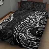 Polynesian Turtle Tribal Tattoo Quilt Bed Set Black Style