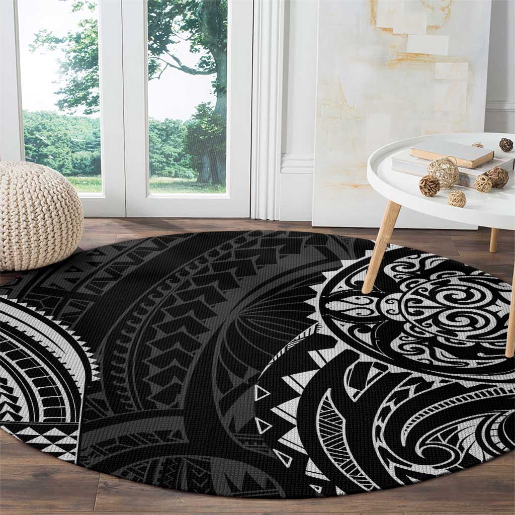 Polynesian Turtle Tribal Tattoo Round Carpet Black Style LT9 - Polynesian Pride