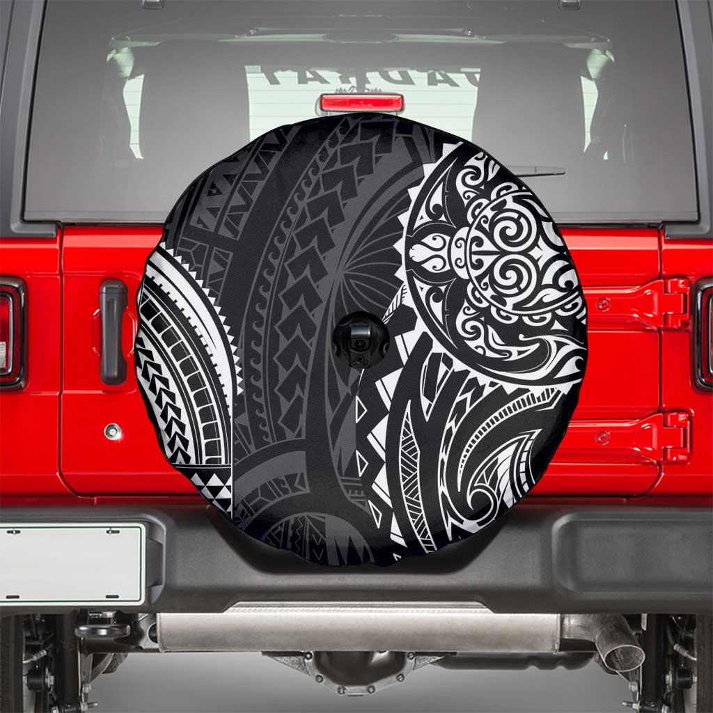 Polynesian Turtle Tribal Tattoo Spare Tire Cover Black Style