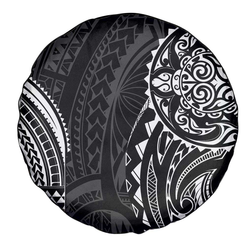 Polynesian Turtle Tribal Tattoo Spare Tire Cover Black Style